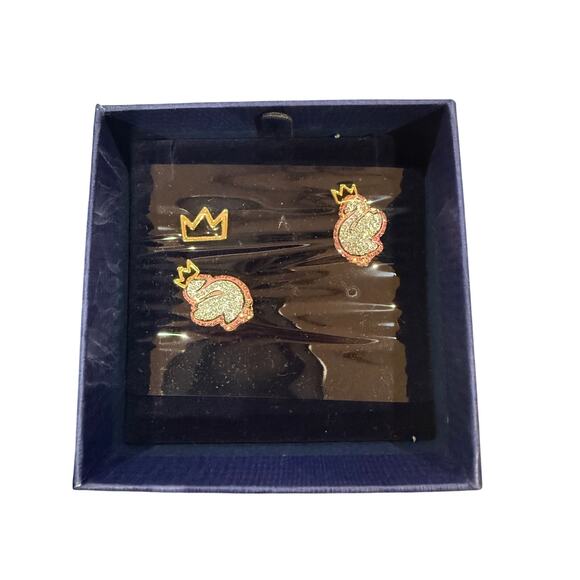 Swarovski Pink Pop Swan Pierced Stud Earrings*NEW in box - Picture 2 of 2